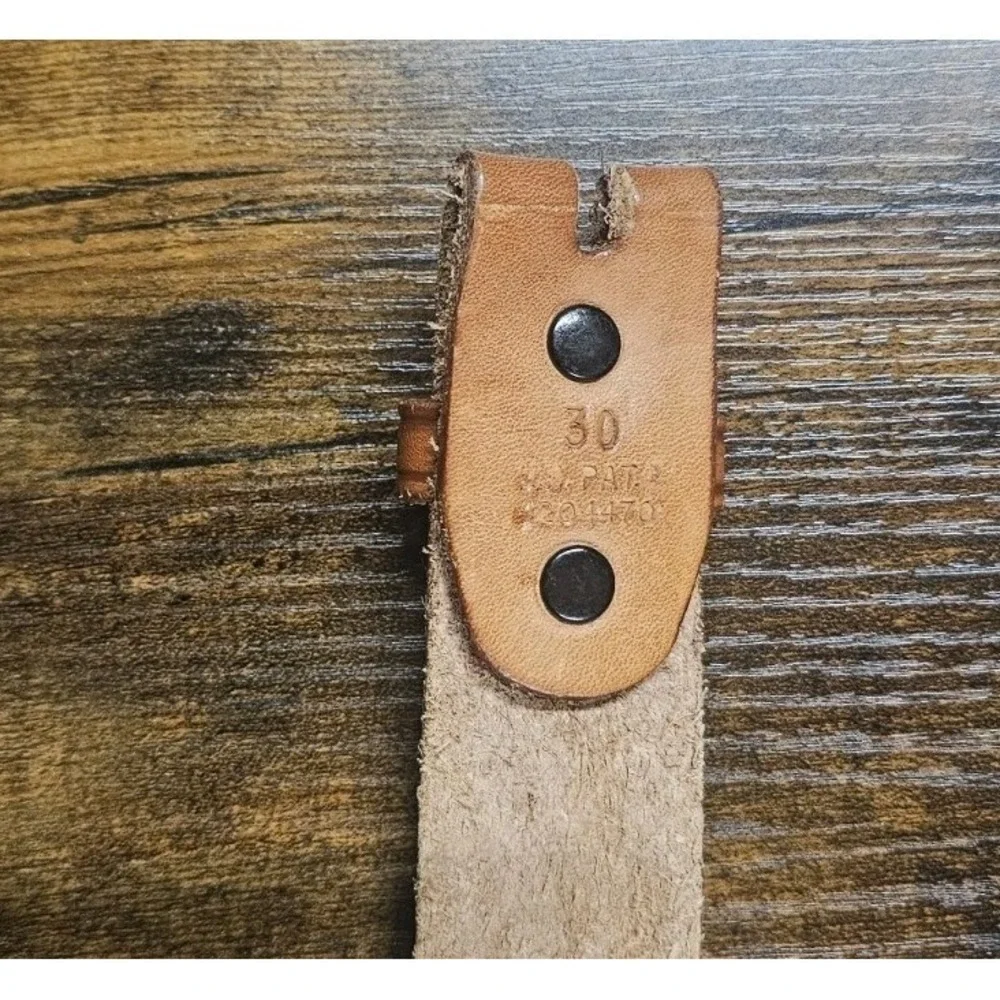 Boy Scout Vintage Tooled Leather Belt‎ Size 30 Camp Powhatan Cowhide *No Buckle*